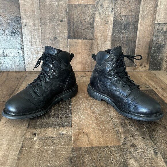 Red Wing 923 Black Plain Toe Lace Up Work Boots Mens 10.5 EE - Picture 8 of 12